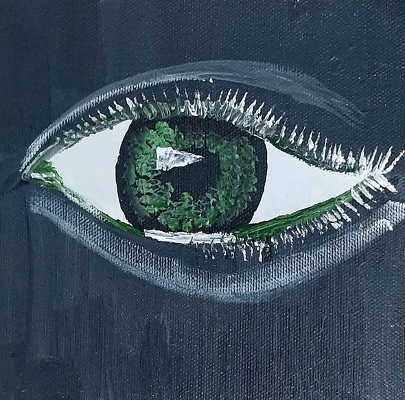 Green Eye (PRT_5839_54536) - Canvas Art Print - 8in X 8in