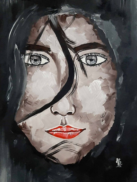 Portrait (ART_5839_54532) - Handpainted Art Painting - 18in X 24in