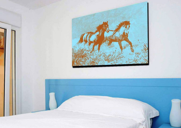 Majestic Horses - Handpainted Art Painting - 40in X 30in