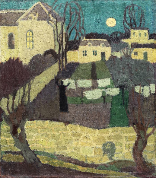 Drying The Linen, Or Moonrise At The Priory By Maurice Denis (PRT_6793) - Canvas Art Print - 28in X 32in