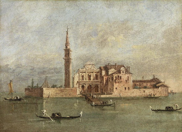 Capriccio Of An Island In The Venetian Laguna By Giacomo Guardi (PRT_6829) - Canvas Art Print - 31in X 22in