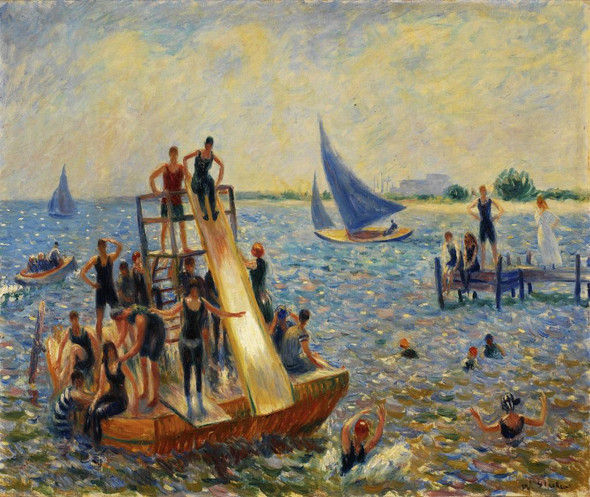 The Raft By William James Glackens (PRT_6892) - Canvas Art Print - 34in X 28in