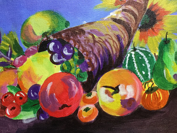 Cornucopia (ART_7906_54608) - Handpainted Art Painting - 10in X 12in