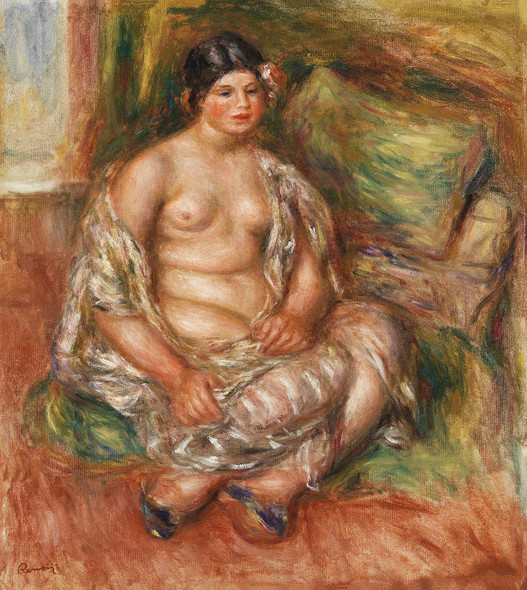 Seated Odalisque By Pierre Auguste Renoir (PRT_6977) - Canvas Art Print - 28in X 32in