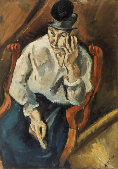 Woman Seated In Armchair By Chaim Soutine (PRT_6971) - Canvas Art Print - 27in X 38in