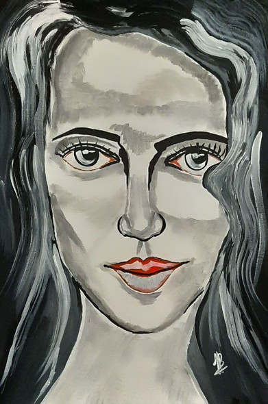Portrait (ART_5839_54978) - Handpainted Art Painting - 16in X 24in