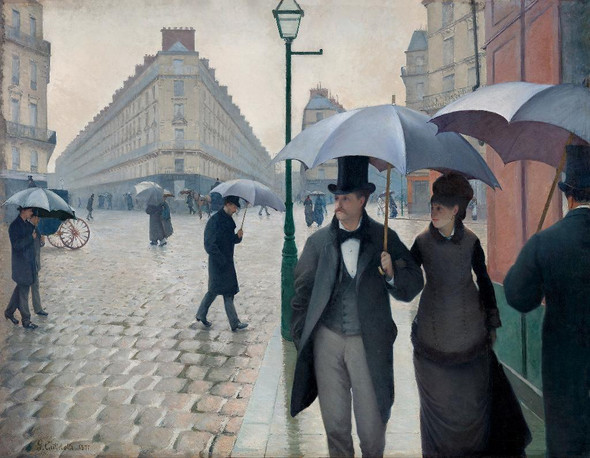 Paris Street Rainy Day (1877) By Gustave Caillebotte (PRT_7217) - Canvas Art Print - 18in X 14in