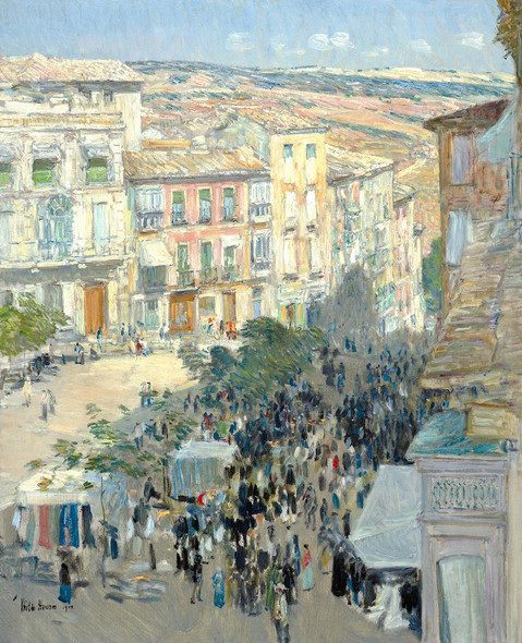 View Of A Southern French City (1910) By Frederick Childe Hassam (PRT_7252) - Canvas Art Print - 15in X 19in