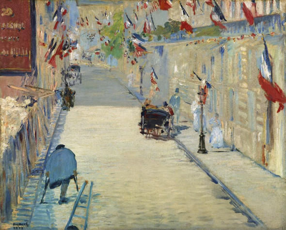 The Rue Mosnier With Flags (1878) By Edouard Manet (PRT_7244) - Canvas Art Print - 35in X 28in