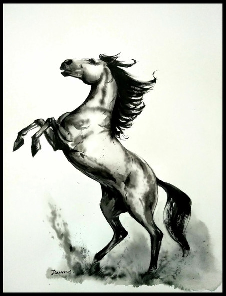 Hey Horses- Independence (ART_7946_55084) - Handpainted Art Painting - 18in X 24in