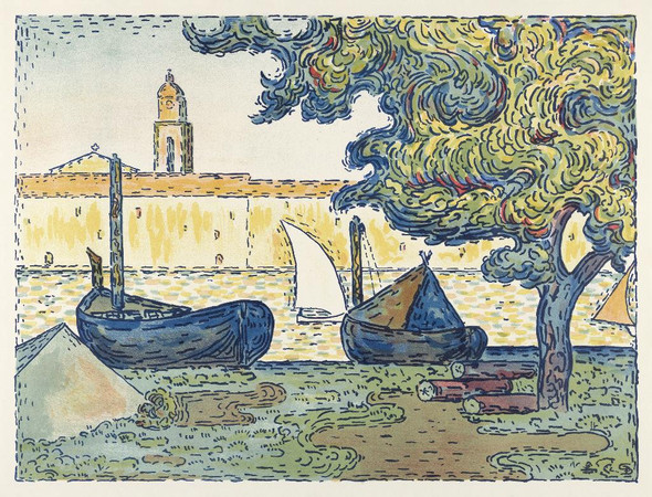 Saint Tropez (The Port Of St Tropez) By Paul Signac (PRT_7292) - Canvas Art Print - 20in X 16in
