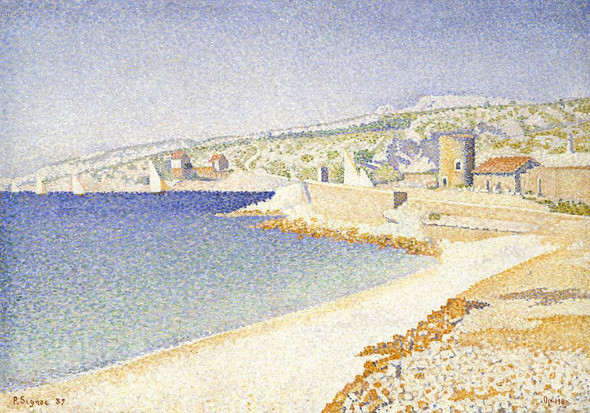 The Jetty At Cassis, Opus 198 (1889) By Paul Signac (PRT_7295) - Canvas Art Print - 22in X 15in