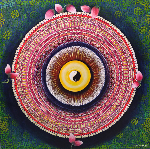 BALANCE (ART_3702_55402) - Handpainted Art Painting - 36in X 36in