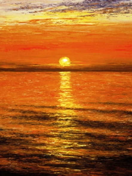 Sunset - 24in X 32in,32landscape13_2432,Community Artists Group,Canvas,Oil Colors,Beautiful, Sunset,Sun,Museum Quality - 100% Handpainted - Buy Painting Online in India