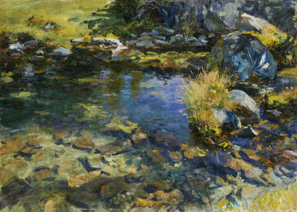 Alpine Pool (1907) By John Singer Sargent (PRT_7339) - Canvas Art Print - 22in X 16in