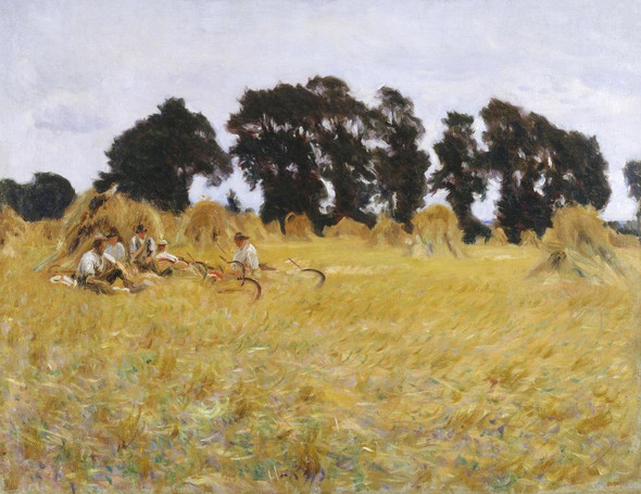 Reapers Resting In A Wheat Field (1885) By John Singer Sargent (PRT_7364) - Canvas Art Print - 22in X 17in