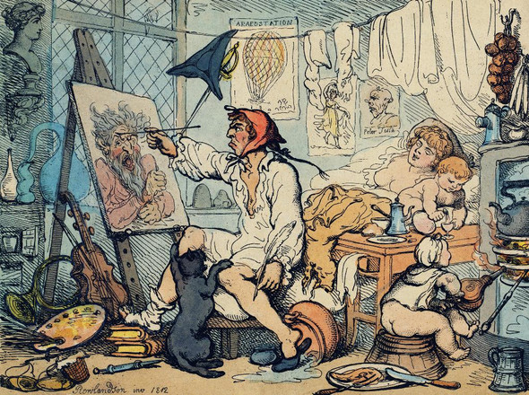 The Chamber Of Genius By Thomas Rowlandson (PRT_7385) - Canvas Art Print - 22in X 16in