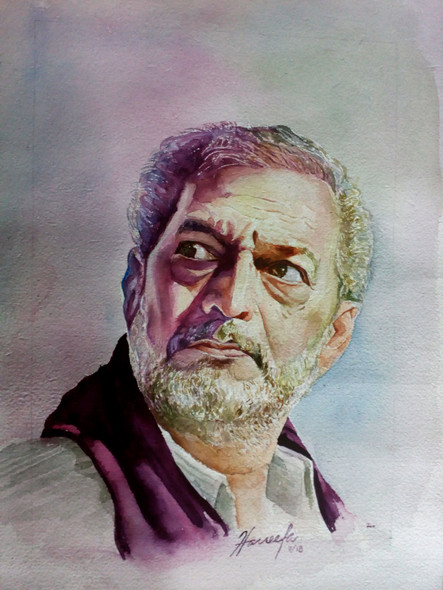 Nanapadekar (ART_7964_55770) - Handpainted Art Painting - 12in X 15in
