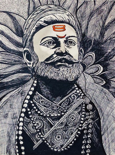 Chhatrapati shivaji maharaj (PRT_7990_55735) - Canvas Art Print - 24in X 32in