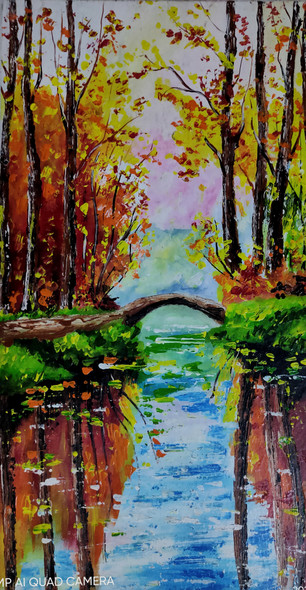 Nature scenery (ART_7973_55730) - Handpainted Art Painting - 13in X 20in