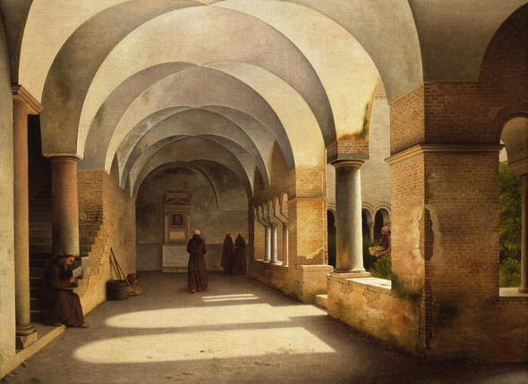 The Cloisters, San Lorenzo Fuori Le Mura By Christoffer Wilhelm Eckersberg (PRT_7714) - Canvas Art Print - 18in X 13in