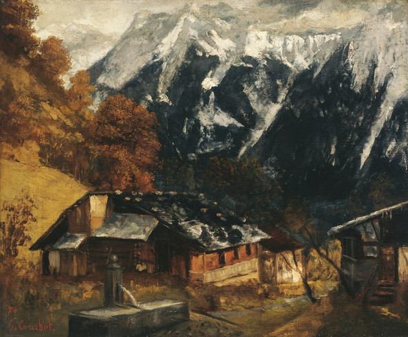 An Alpine Scene By Gustave Courbet (PRT_7683) - Canvas Art Print - 18in X 15in