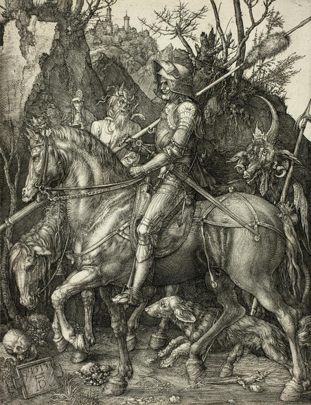 Knight, Death, And The Devil By Albrecht D√ºrer (PRT_7776) - Canvas Art Print - 14in X 19in