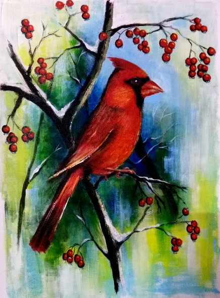 Buy Love Birds: nature landscape acrylic painting Handmade Painting by  TANYA TRIPATHI. Code:ART_7958_55322 - Paintings for Sale online in India.