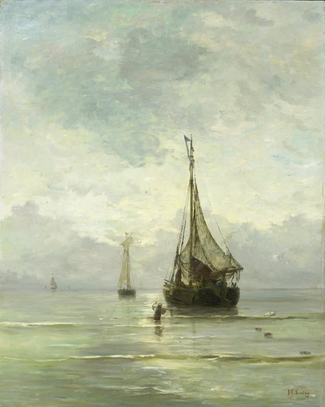 Kalme Zee By Hendrik Willem Mesdag (PRT_7907) - Canvas Art Print - 18in X 23in