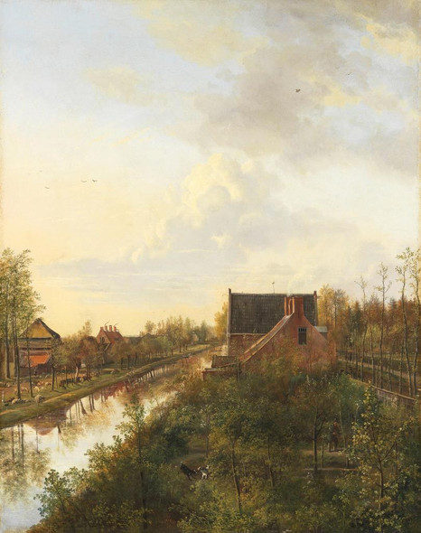 The Canal At Graveland By Pieter Gerardus Van (PRT_7943) - Canvas Art Print - 26in X 32in