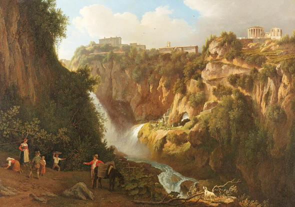The Waterfall At Tivoli By Abraham Teerlink (PRT_7983) - Canvas Art Print - 33in X 23in