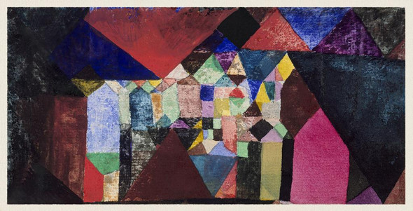 Municipal Jewel (1917) By Paul Klee (PRT_8051) - Canvas Art Print - 23in X 12in