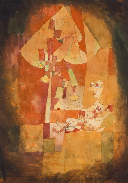 The Man Under The Pear Tree (1921) By Paul Klee (PRT_8085) - Canvas Art Print - 15in X 22in