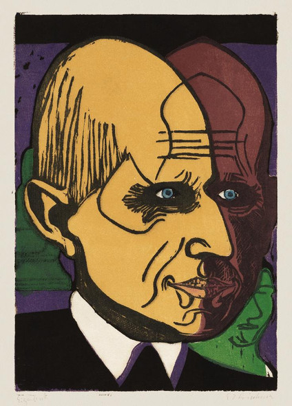 Head Of Dr Bauer (1933) By Ernst Ludwig Kirchner (PRT_8122) - Canvas Art Print - 18in X 25in