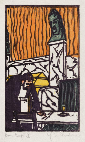 Head Waiter In Caf√© (1904) By Ernst Ludwig Kirchner (PRT_8126) - Canvas Art Print - 14in X 23in