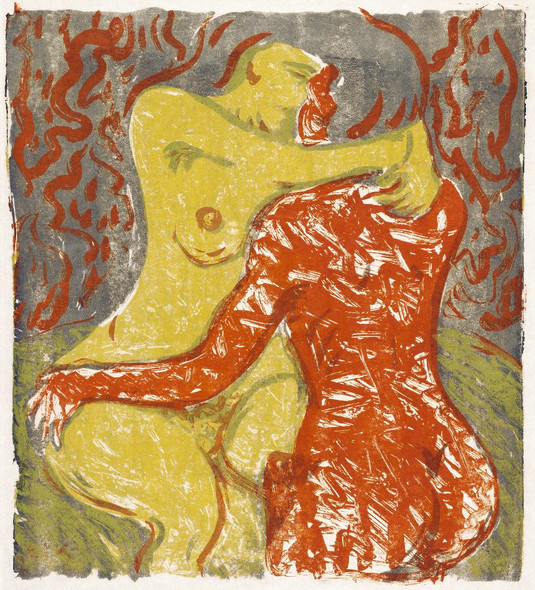 Love Scene (Liebesszene) (1908) By Ernst Ludwig Kirchner (PRT_8129) - Canvas Art Print - 22in X 25in