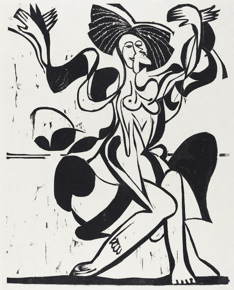 Mary Wigman's Dance (1933) By Ernst Ludwig Kirchner (PRT_8130) - Canvas Art Print - 19in X 24in