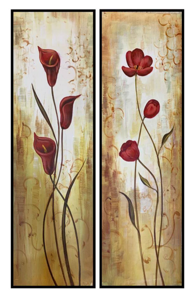 Flower painting  (ART_6706_56405) - Handpainted Art Painting - 24in X 36in