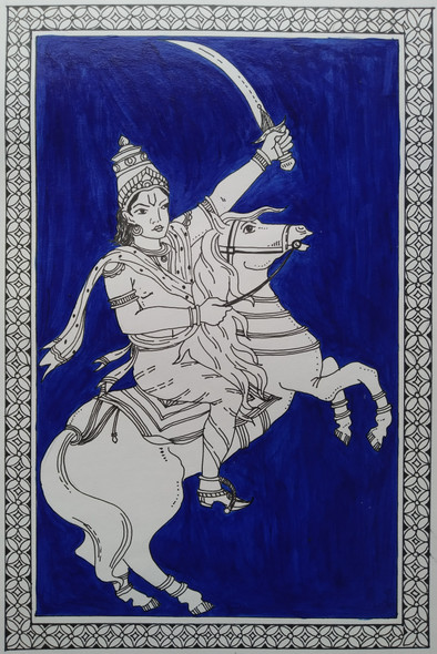 Kalki AvatarDash avatar series (ART_7180_56384) - Handpainted Art Painting - 6in X 9in