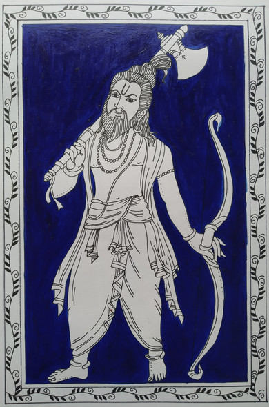 Parasurama ;Dash Avatar series (ART_7180_56380) - Handpainted Art Painting - 6in X 9in