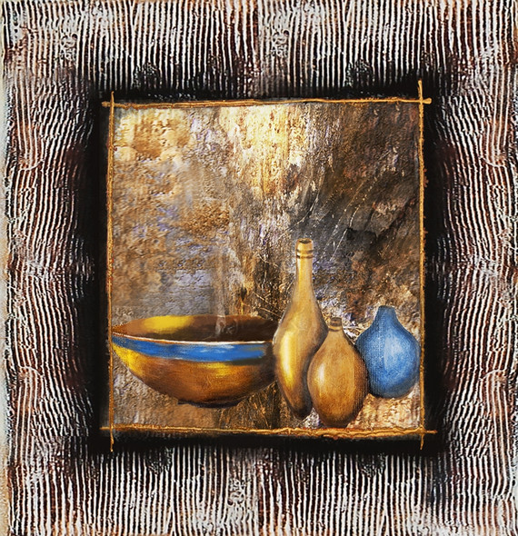 31still life,Vase,Pot,Golden Art,Tecture,Blue Vase,Gold Vase