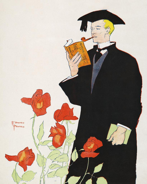 Man In Academic Dress (1895) By Edward Penfield (PRT_8207) - Canvas Art Print - 28in X 35in