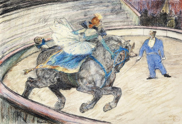 At The Circus- Work In The Ring By Henri De Toulouse‚ÄìLautrec (PRT_8256) - Canvas Art Print - 18in X 12in