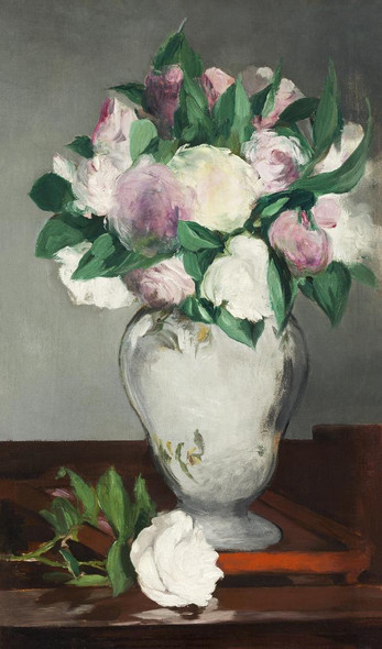 Peonies By √âdouard Manet (PRT_8291) - Canvas Art Print - 14in X 24in