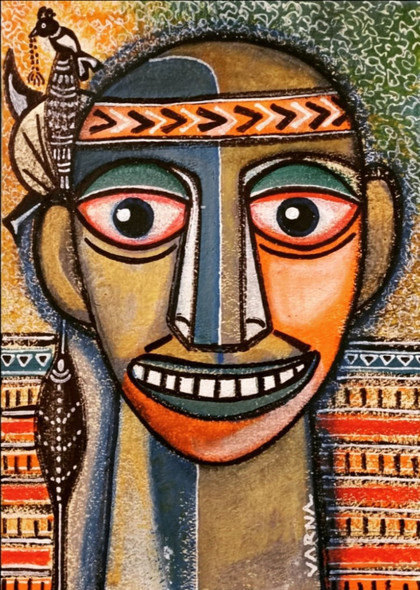 The Tribal Man (PRT_8079_57363) - Canvas Art Print - 11in X 16in