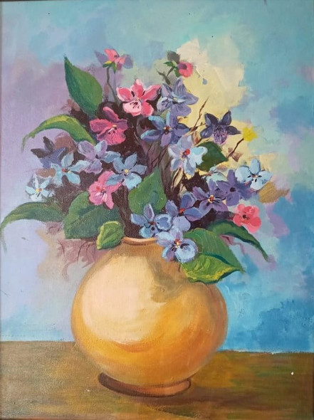 Beaming Orchids (ART_8094_57606) - Handpainted Art Painting - 18in X 24in