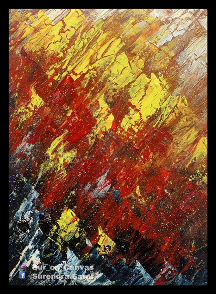 Fall Colors (ART_8090_57589) - Handpainted Art Painting - 12in X 14in