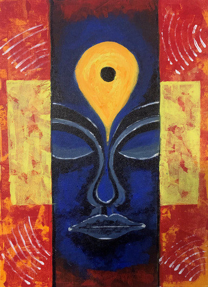 Vitthal (ART_8090_57574) - Handpainted Art Painting - 12in X 14in