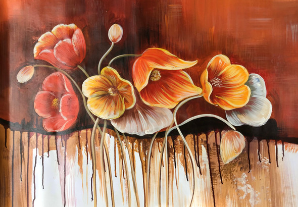 Flower painting  (ART_6706_58003) - Handpainted Art Painting - 36in X 24in