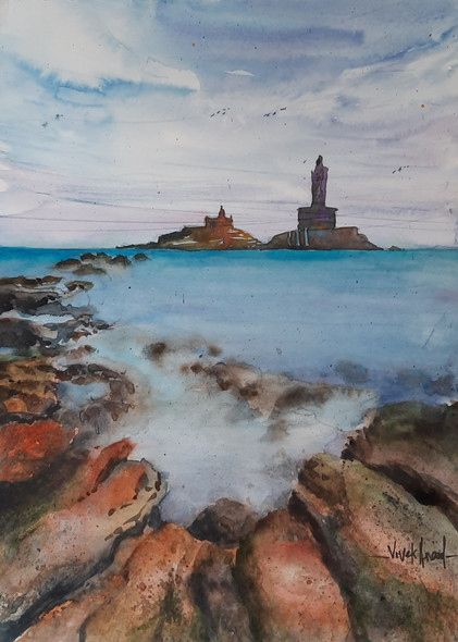 Kanyakumari Series 1 (ART_4505_57924) - Handpainted Art Painting - 9in X 11in